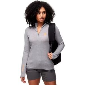 Bjorn Daehlie Womens Half Zip Thermal Sweatshirt size S Grey Wool Blend